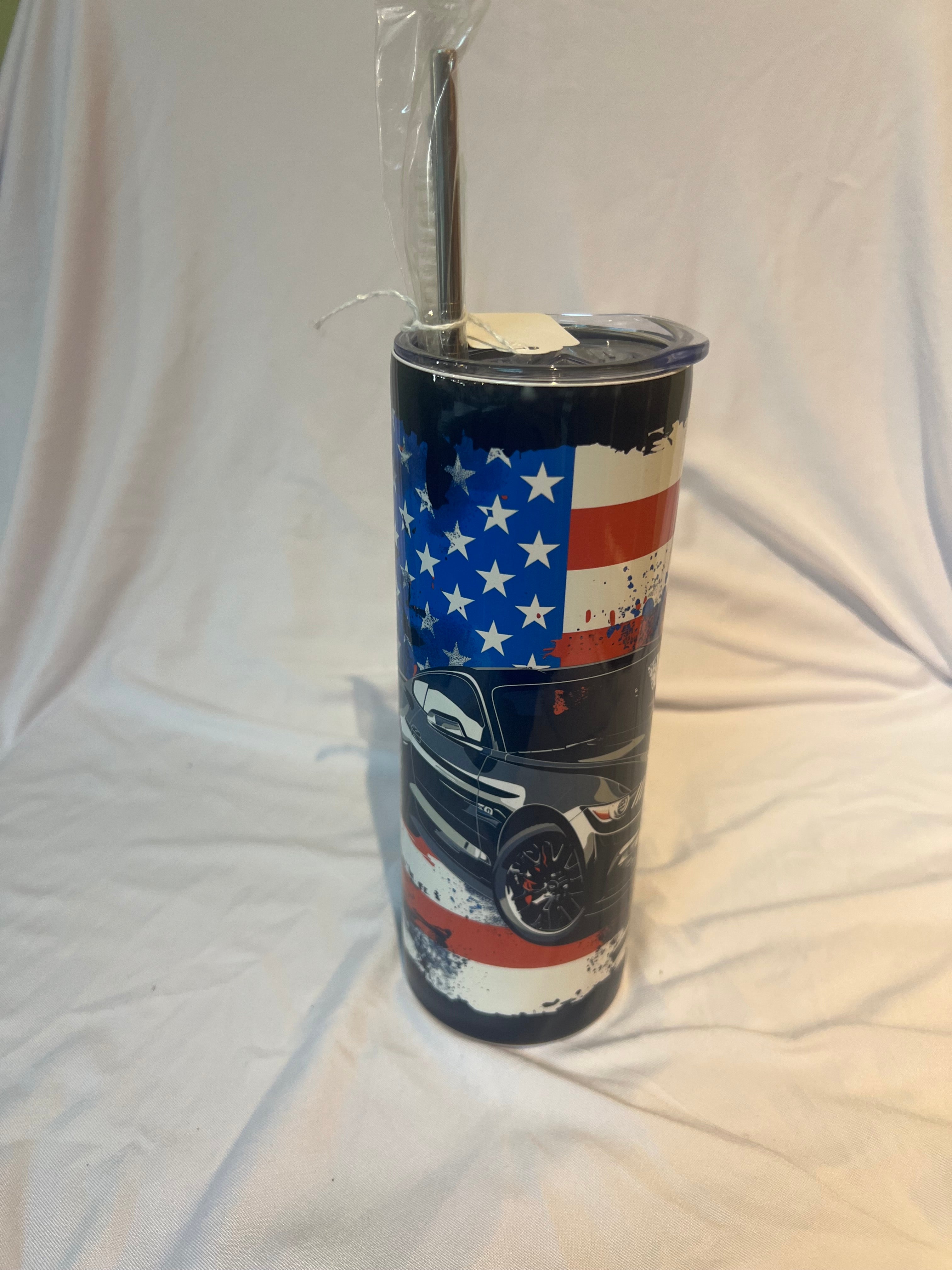 Patriotic Flag Mustang 
Tumbler
