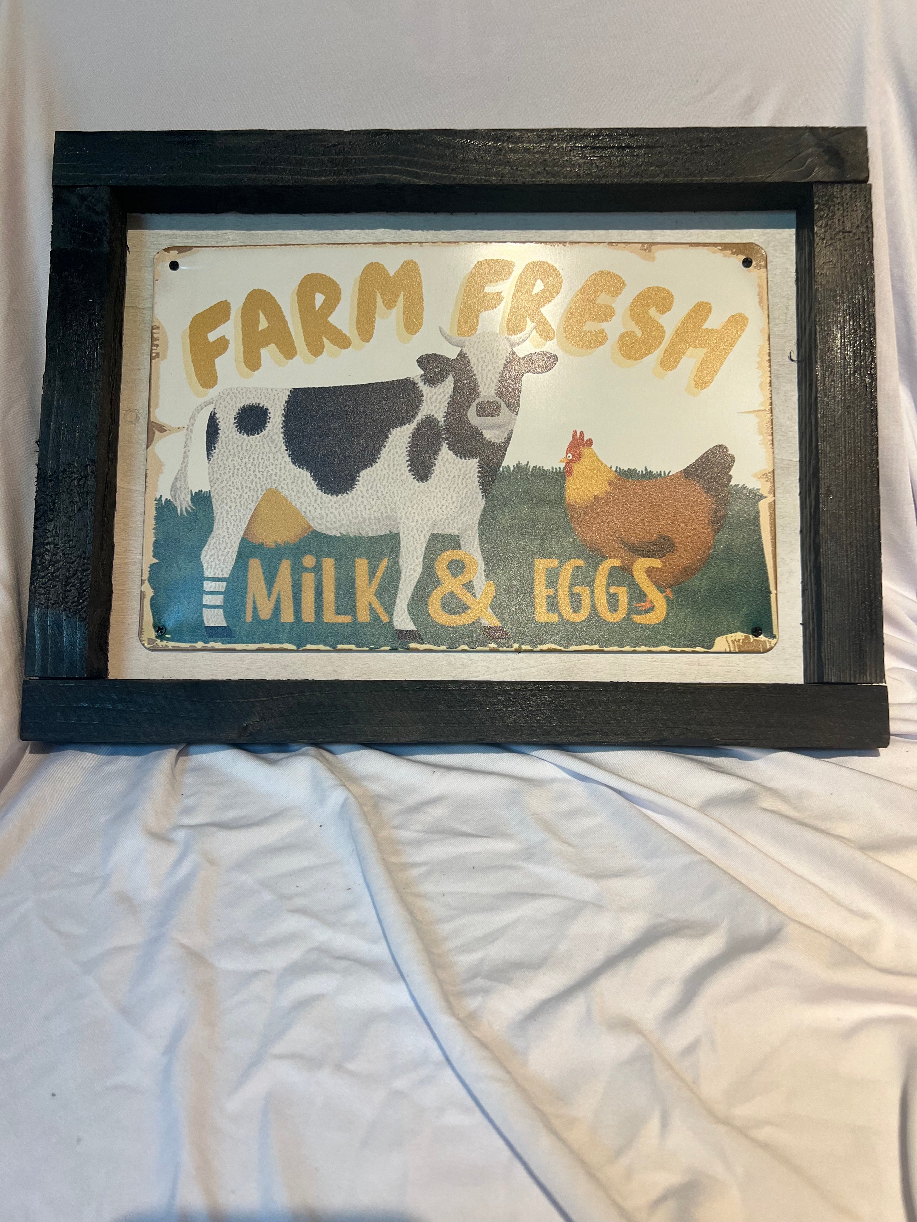 “Farm Fresh” Framed Metal Sign 15x11.5