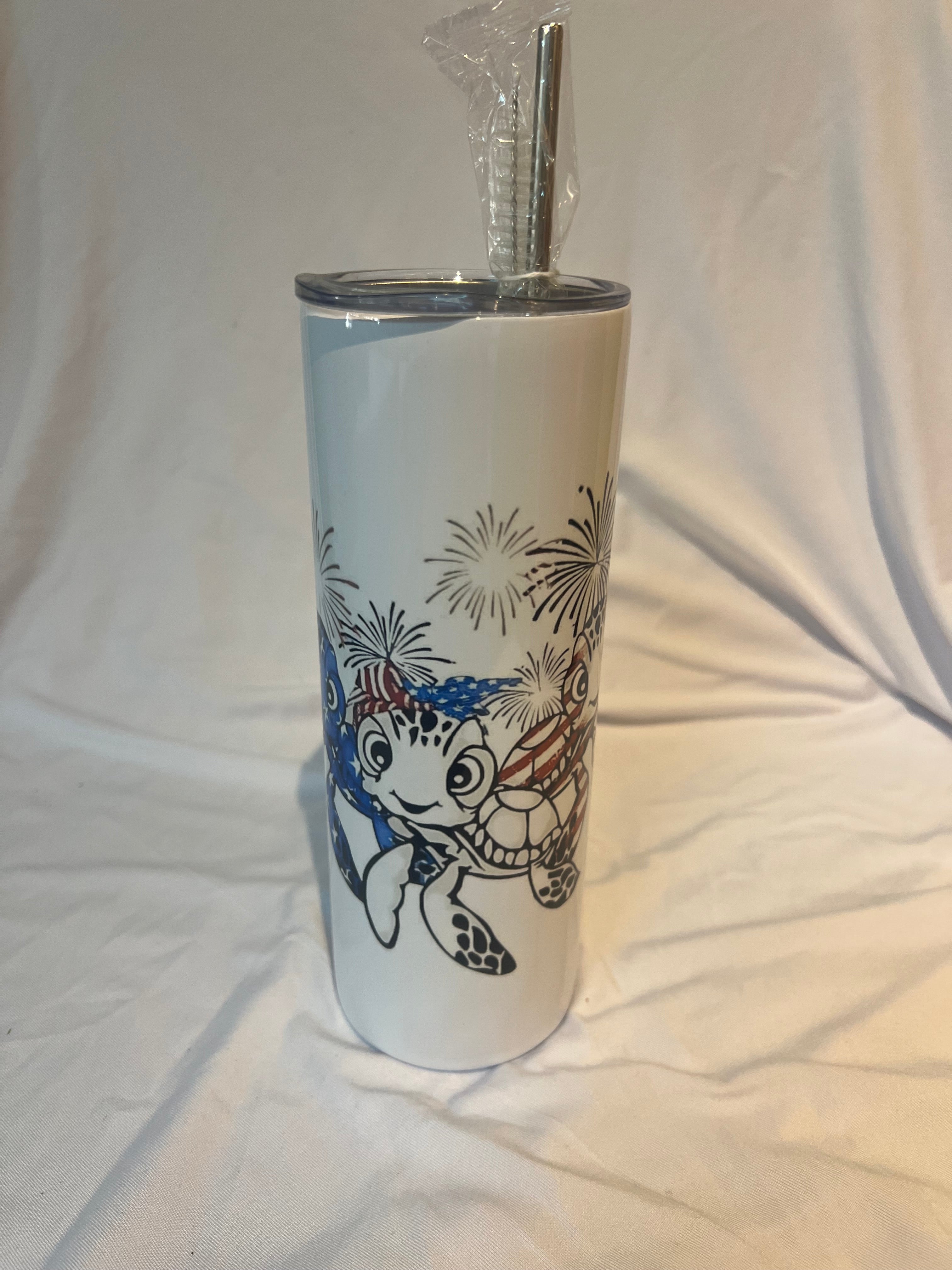 Turtles Fireworks, red white blue 
Tumbler