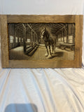 Horse in Barn 15x9.5