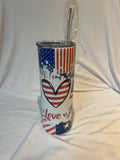 “ Patriotic peace love America  “ Tumbler