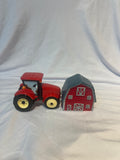 Farm Tractor & Barn Salt and Pepper Shaker Set
