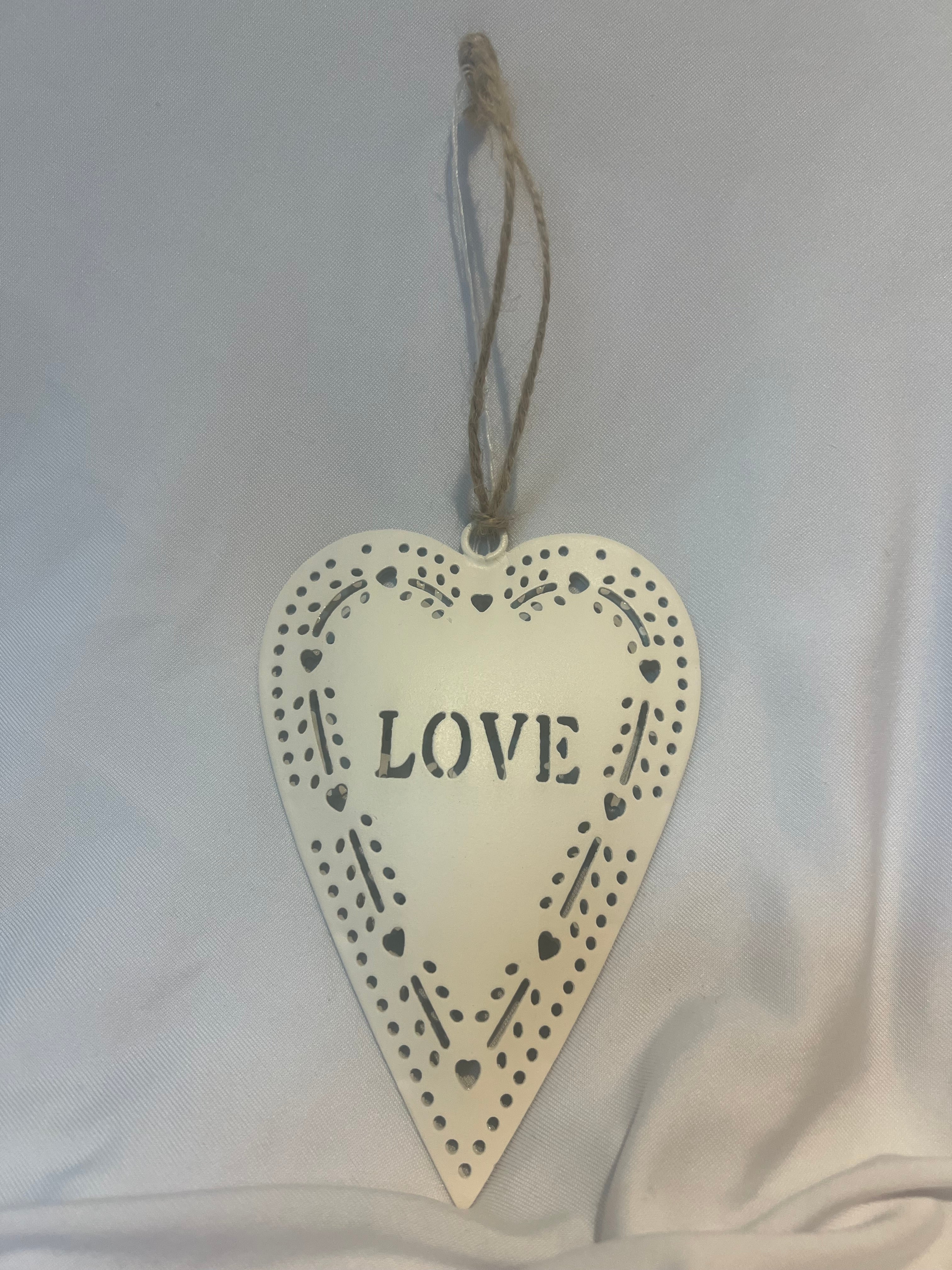Metal Heart Ornament – “LOVE”