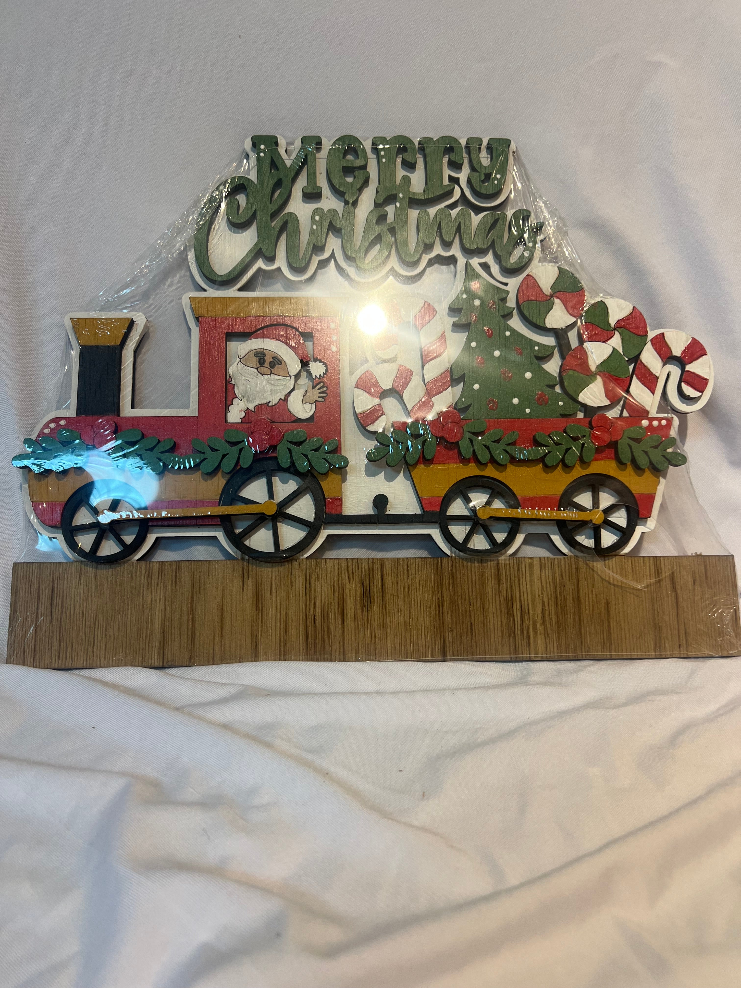 "Merry Christmas" Train Welcome Sign Insert