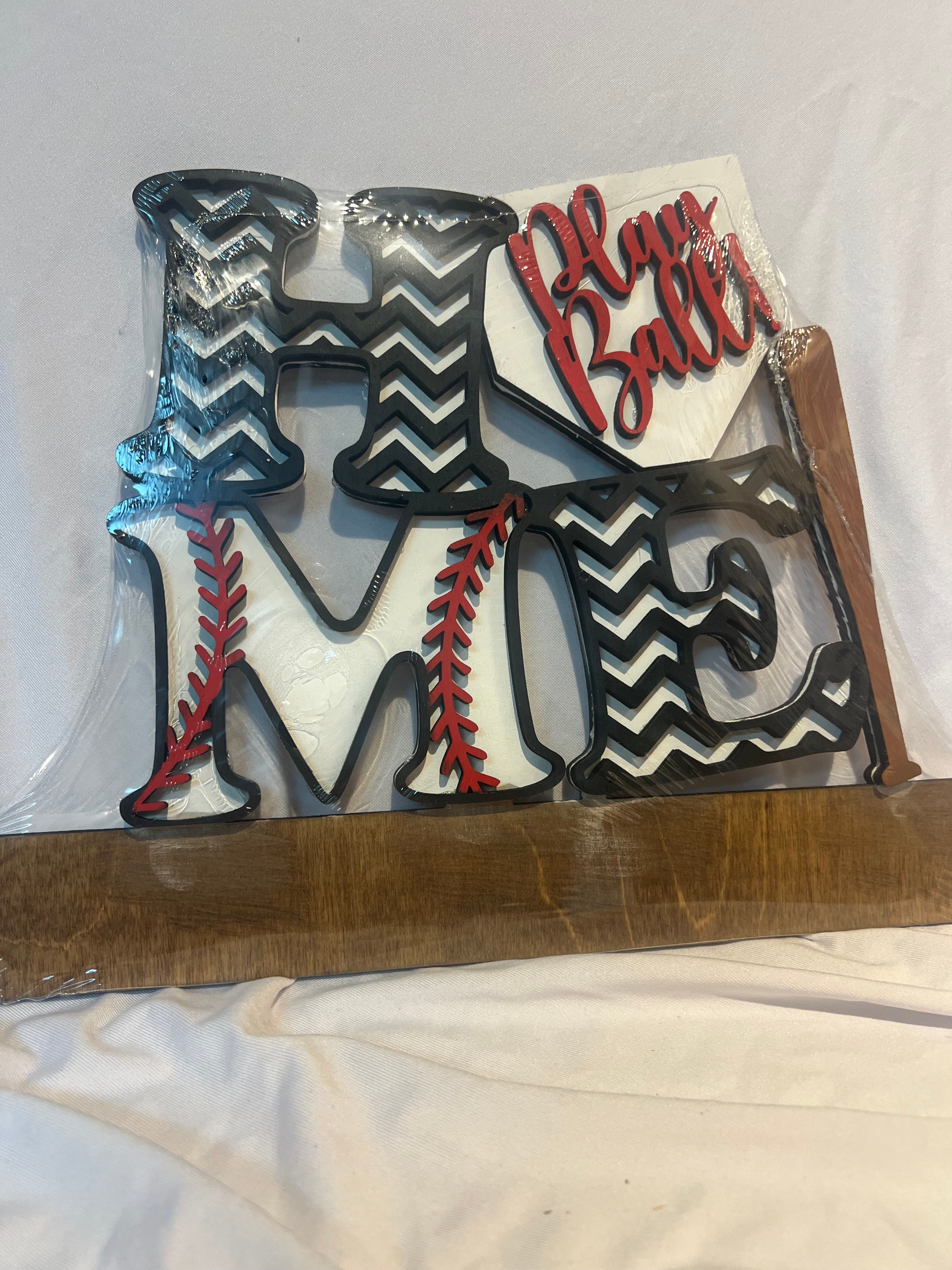 "Home" Baseball Welcome Sign Insert