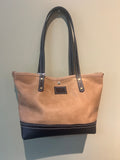 Two-tones Tote, Genuine Leather- Handmade