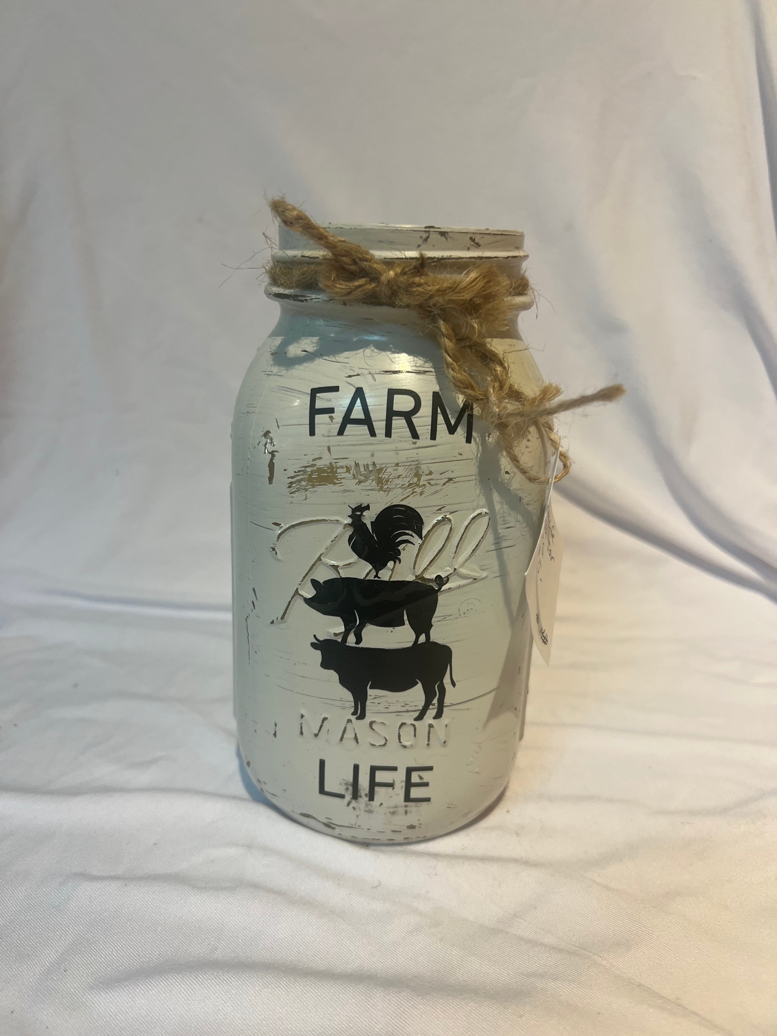 "Farm Life" Mason Jar