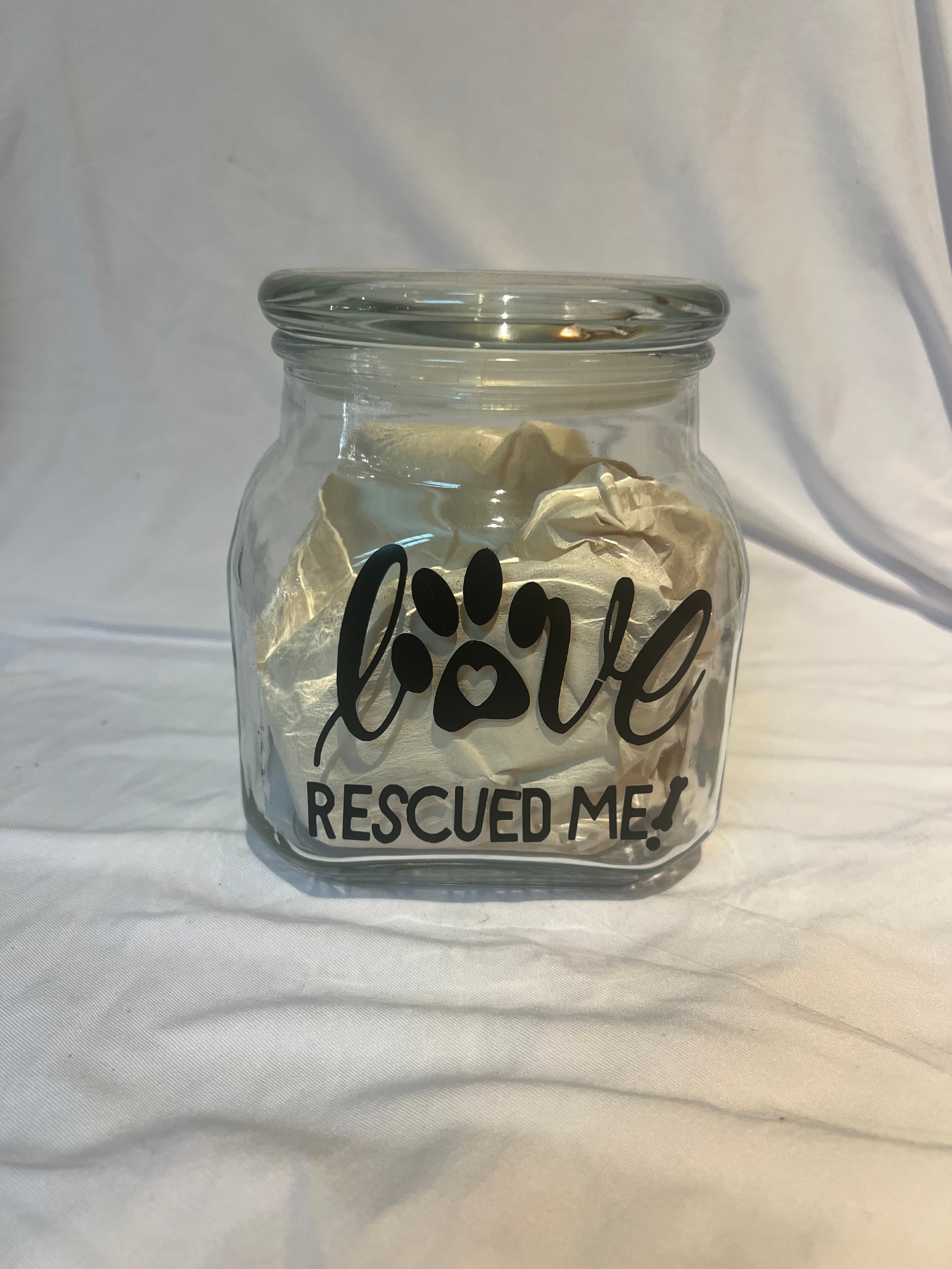 "Love Rescued Me' Treat Jar