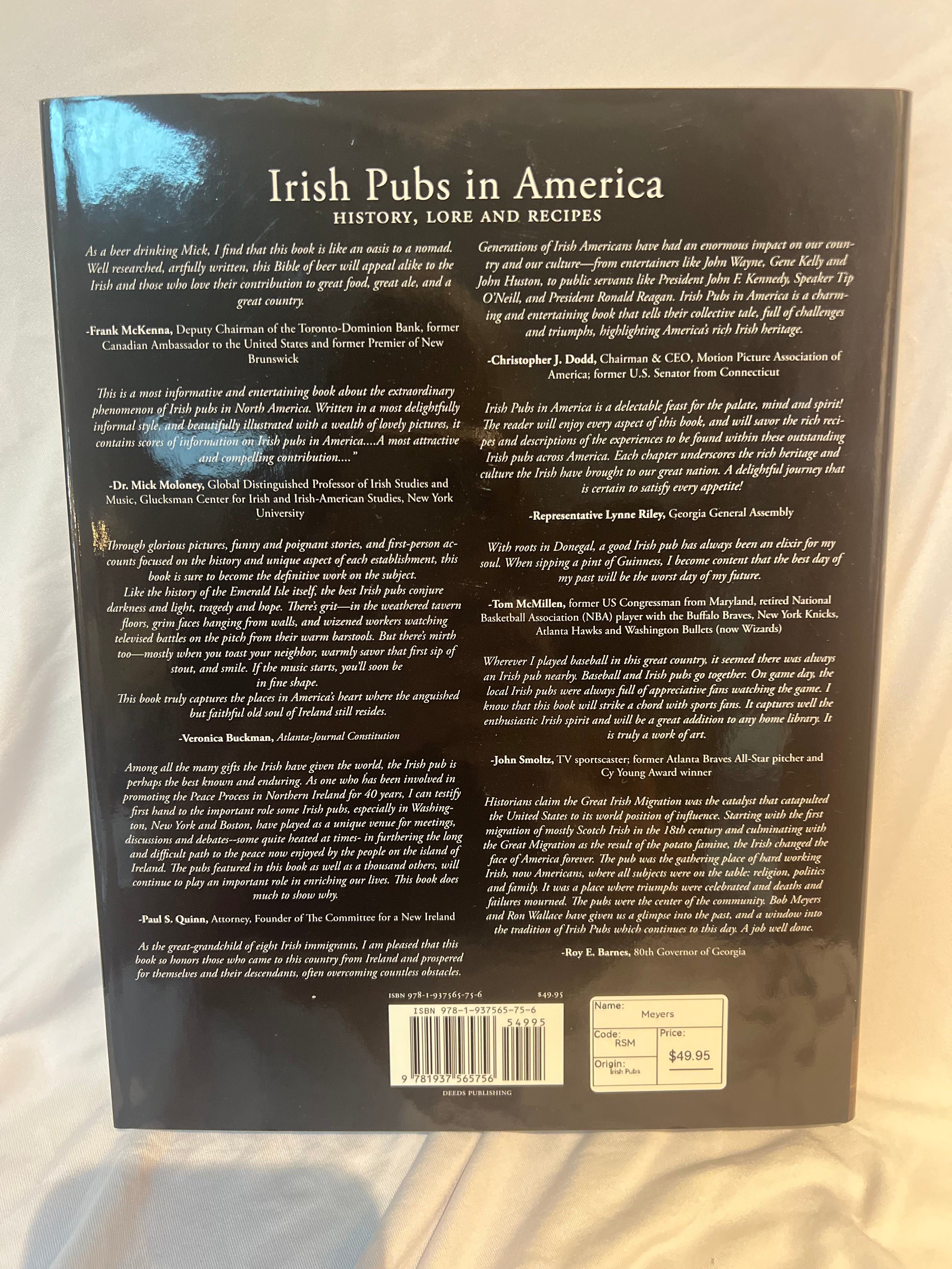 “Irish Pubs in America” Coffee table book AUTOGRAPHED