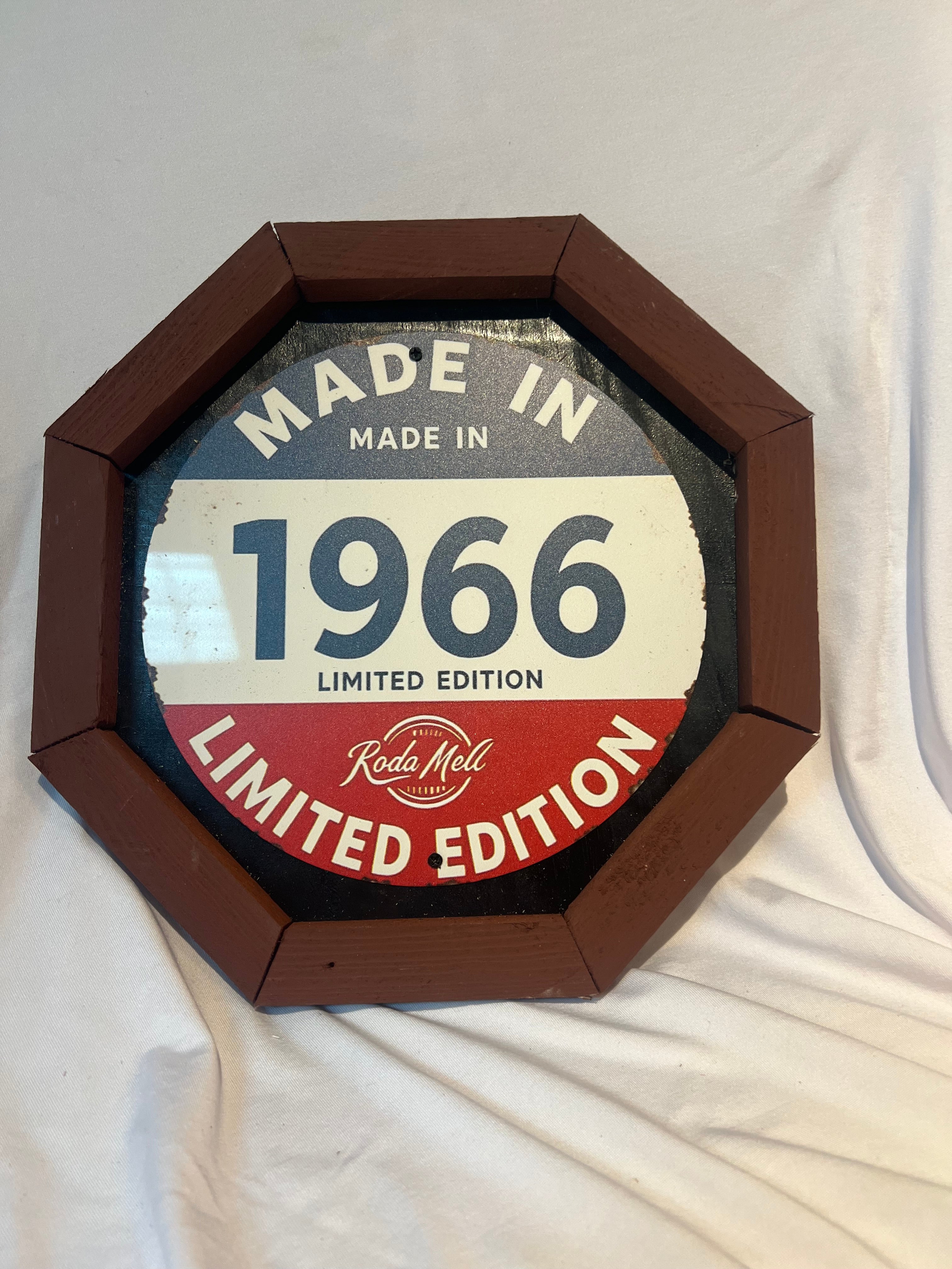 “Made in 1966” Framed Metal Sign 10x10